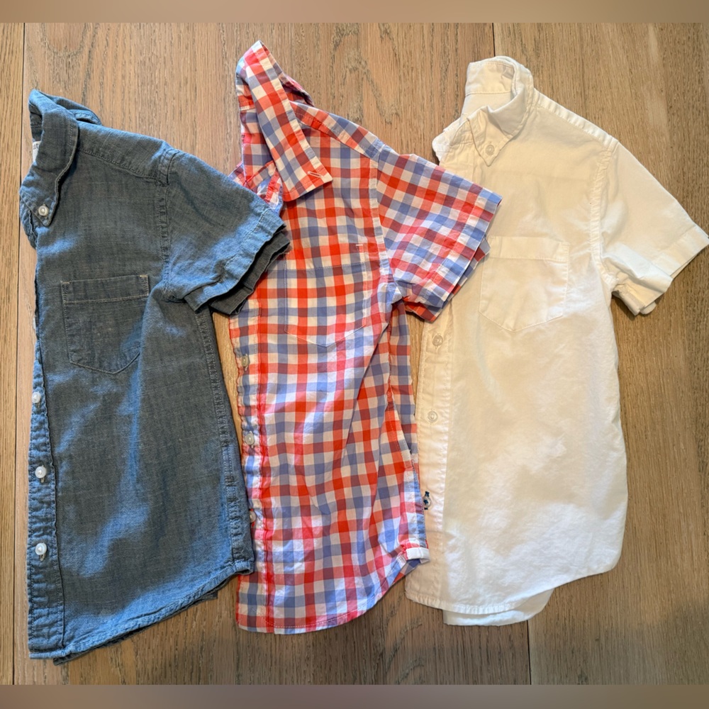 Crewcuts Chambray Blue, Checked and White Shirt Trio